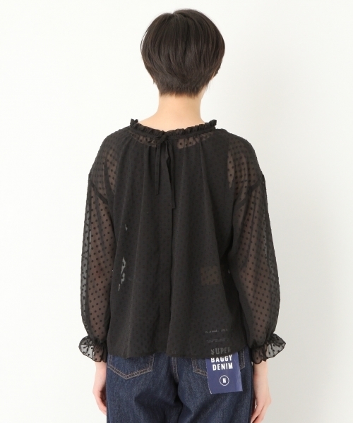 niko and...（ニコアンド）の「ドットドビー2WAYブラウス（シャツ/ブラウス・レディース・ブラック/ネイビー/オフホワイト/グリーン・LARGE/MEDIUM）」の12枚目の写真