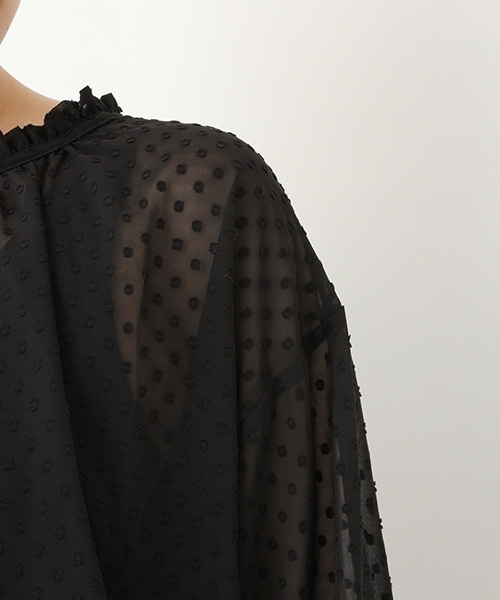niko and...（ニコアンド）の「ドットドビー2WAYブラウス（シャツ/ブラウス・レディース・ブラック/ネイビー/オフホワイト/グリーン・LARGE/MEDIUM）」の14枚目の写真