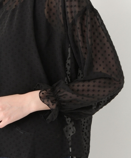 niko and...（ニコアンド）の「ドットドビー2WAYブラウス（シャツ/ブラウス・レディース・ブラック/ネイビー/オフホワイト/グリーン・LARGE/MEDIUM）」の15枚目の写真