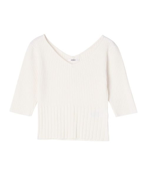 MURUA（ムルーア）の「フロントRIB切替ニット（ニット/セーター・レディース・ライム/ホワイト/ブラック/その他1・FREE）」の16枚目の写真