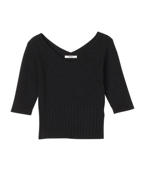 MURUA（ムルーア）の「フロントRIB切替ニット（ニット/セーター・レディース・ライム/ホワイト/ブラック/その他1・FREE）」の17枚目の写真