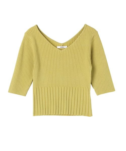 MURUA（ムルーア）の「フロントRIB切替ニット（ニット/セーター・レディース・ライム/ホワイト/ブラック/その他1・FREE）」の19枚目の写真