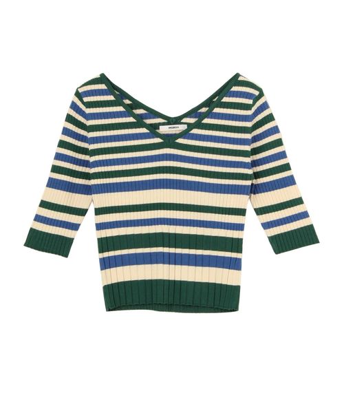 MURUA（ムルーア）の「フロントRIB切替ニット（ニット/セーター・レディース・ライム/ホワイト/ブラック/その他1・FREE）」の20枚目の写真