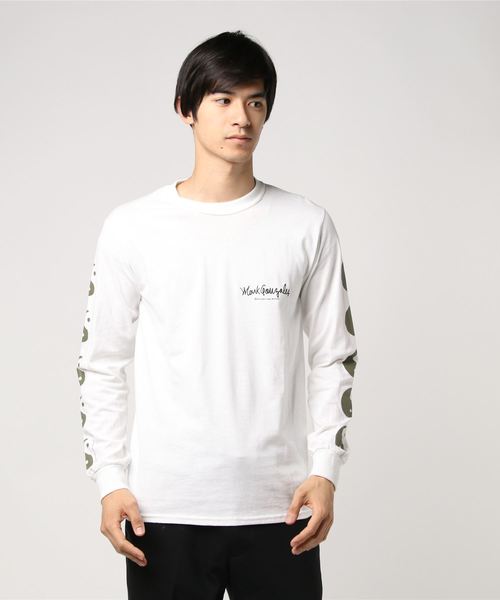 rehacer(レアセル)の「MARK GONZALES : MG17W-LT01 Long Sleeve Tee(Tシャツ/カットソー・メンズ・ブラック/ホワイト/ピンク・SMALL/MEDIUM)」の1枚目の写真