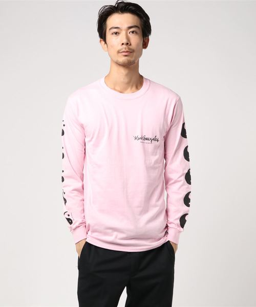 rehacer(レアセル)の「MARK GONZALES : MG17W-LT01 Long Sleeve Tee(Tシャツ/カットソー・メンズ・ブラック/ホワイト/ピンク・SMALL/MEDIUM)」の2枚目の写真