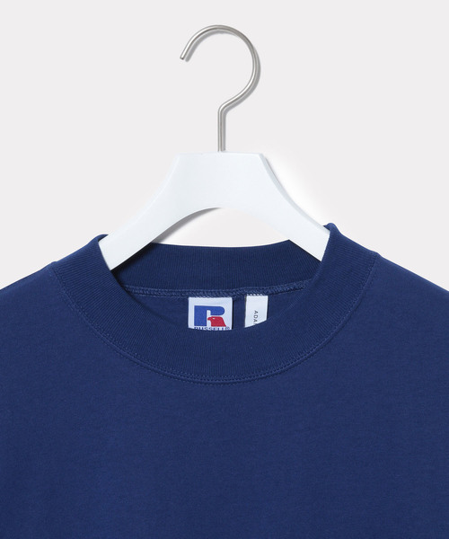 Russell Athletic（ラッセルアスレティック）の「【RUSSELL for ADAM ET ROPE'】モックネックTシャツ（Tシャツ/カットソー・メンズ・ホワイト/ネイビー/オレンジ・M/L）」の5枚目の写真