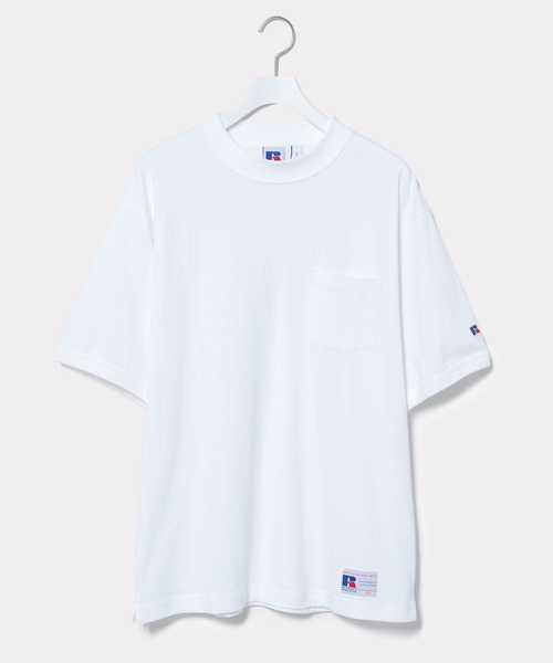 Russell Athletic（ラッセルアスレティック）の「【RUSSELL for ADAM ET ROPE'】モックネックTシャツ（Tシャツ/カットソー・メンズ・ホワイト/ネイビー/オレンジ・M/L）」の18枚目の写真