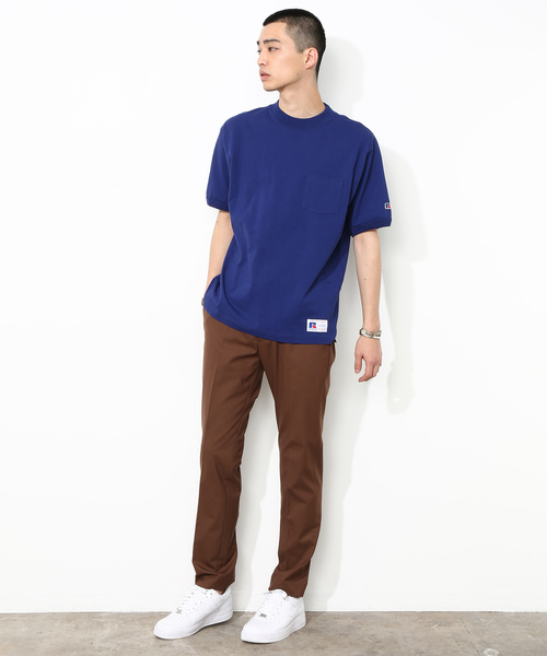 Russell Athletic（ラッセルアスレティック）の「【RUSSELL for ADAM ET ROPE'】モックネックTシャツ（Tシャツ/カットソー・メンズ・ホワイト/ネイビー/オレンジ・M/L）」の14枚目の写真