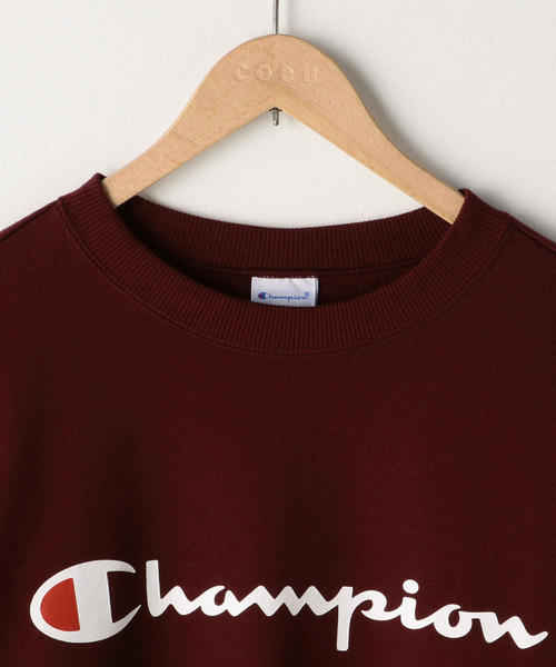 Champion(チャンピオン)の「Champion ( チャンピオン ) クルーネックロゴスウェット(スウェット・レディース・ナチュラル/ネイビー/ワインレッド・MEDIUM/SMALL)」の4枚目の写真
