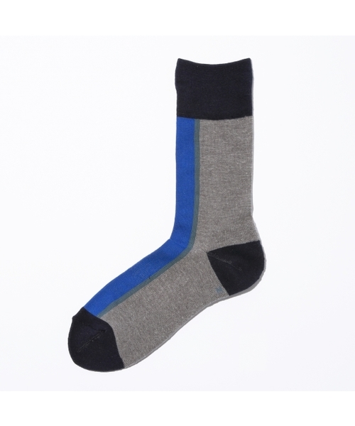 STUDIOUS（ステュディオス）の「【CHICSTOCKS(シックストックス)】CENTER LINE SOX/センターラインソックス（ソックス/靴下・メンズ・ベージュ/ブルー/ライトグレー・LARGE/SMALL）」の2枚目の写真
