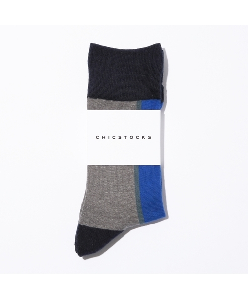 STUDIOUS（ステュディオス）の「【CHICSTOCKS(シックストックス)】CENTER LINE SOX/センターラインソックス（ソックス/靴下・メンズ・ベージュ/ブルー/ライトグレー・LARGE/SMALL）」の6枚目の写真
