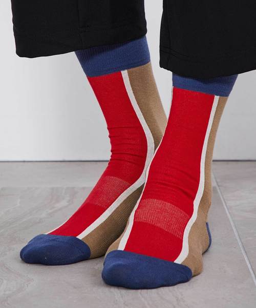 STUDIOUS（ステュディオス）の「【CHICSTOCKS(シックストックス)】CENTER LINE SOX/センターラインソックス（ソックス/靴下・メンズ・ベージュ/ブルー/ライトグレー・LARGE/SMALL）」の7枚目の写真