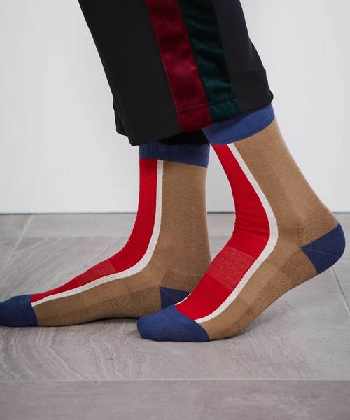 STUDIOUS（ステュディオス）の「【CHICSTOCKS(シックストックス)】CENTER LINE SOX/センターラインソックス（ソックス/靴下・メンズ・ベージュ/ブルー/ライトグレー・LARGE/SMALL）」の8枚目の写真