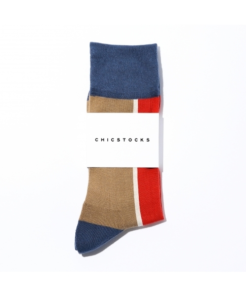 STUDIOUS（ステュディオス）の「【CHICSTOCKS(シックストックス)】CENTER LINE SOX/センターラインソックス（ソックス/靴下・メンズ・ベージュ/ブルー/ライトグレー・LARGE/SMALL）」の9枚目の写真