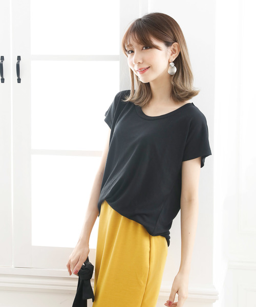 Girly Doll（ガーリードール）の「シンプルTEE（Tシャツ/カットソー・レディース・ホワイト系その他/ブラック系その他/グレー系その他/グリーン系その他/イエロー系その他/ホワイト系その他2/ブラック系その他2/グレー系その他2/グリーン系その他2/イエロー系その他2・FREE）」の4枚目の写真