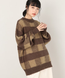 LOWRYS FARM | ７Ｇチェックチュニックプルオーバー　809295(ニット/セーター)