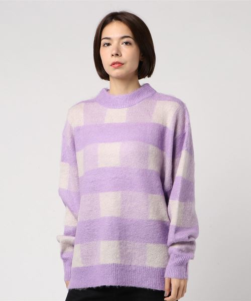 LOWRYS FARM（ローリーズファーム）の「７Ｇチェックチュニックプルオーバー　809295（ニット/セーター・レディース・ブラウン/グレー/イエロー/パープル・FREE）」の17枚目の写真