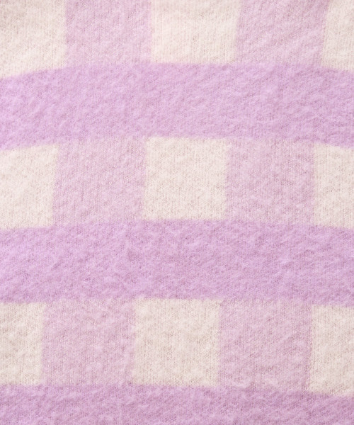 LOWRYS FARM（ローリーズファーム）の「７Ｇチェックチュニックプルオーバー　809295（ニット/セーター・レディース・ブラウン/グレー/イエロー/パープル・FREE）」の10枚目の写真