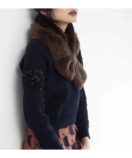 ANAYI(アナイ)の「ウール片畦レース刺繍ニットプルオーバー(ニット