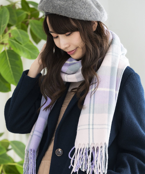 WEGO（ウィゴー）の「WEGO/チェックストール（ストール/ショール・レディース・ライトグレー/ネイビー/ブラウン/レッド/オフホワイト/ピンク/イエロー/グリーン/ダークグレー/ブルー系その他/キャメル/ライトピンク/ワイン/ブルー/ライトブラウン/その他1・FREE）」の13枚目の写真