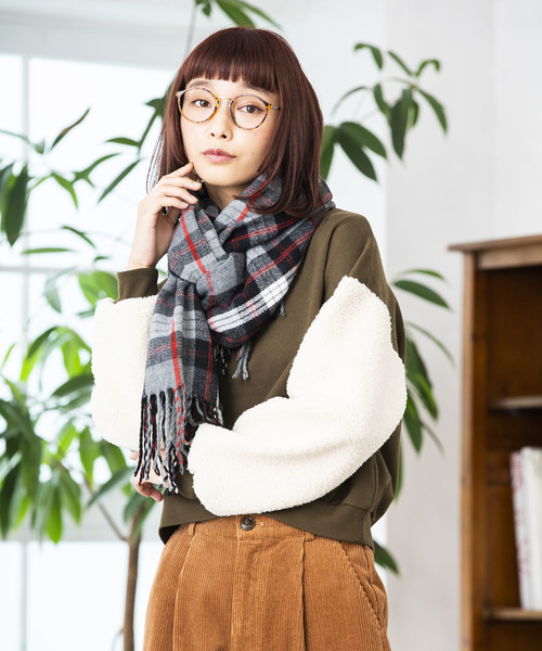 WEGO（ウィゴー）の「WEGO/チェックストール（ストール/ショール・レディース・ライトグレー/ネイビー/ブラウン/レッド/オフホワイト/ピンク/イエロー/グリーン/ダークグレー/ブルー系その他/キャメル/ライトピンク/ワイン/ブルー/ライトブラウン/その他1・FREE）」の19枚目の写真