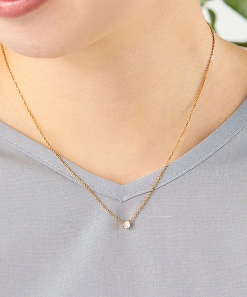 ヴァンドーム青山 VENDOME アクセサリー（首） ネックレス Pt850×Pt950×ダイヤモンド 1Pダイヤ/0.10カラット 美品 ヴァンドーム青山 VENDOME ネックレス K18WG×ダイヤモンド 美品