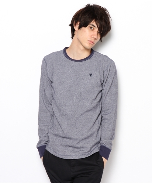 coen（コーエン）の「カラーサーマルリンガーカットソー（Tシャツ/カットソー・メンズ・ネイビー/コバルトブルー/ピンク/オフホワイト・X-LARGE/SMALL/MEDIUM/LARGE）」の2枚目の写真