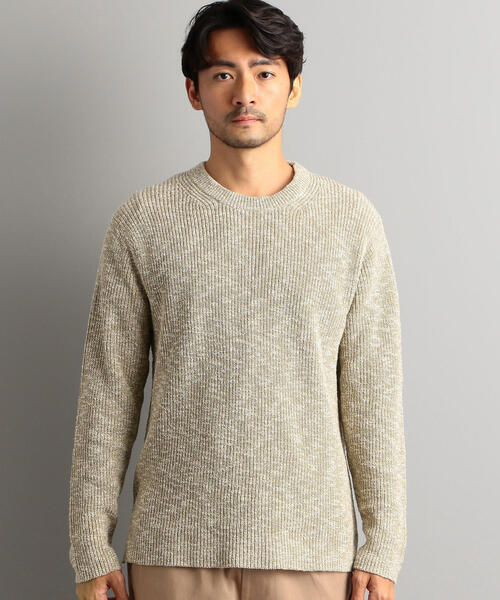green label relaxing（グリーンレーベルリラクシング）の「SC マルチメランジ 畦 クルー ニット ◆（ニット/セーター・メンズ・ライトブルー/ナチュラル/オレンジ系その他・S/M/L）」の5枚目の写真