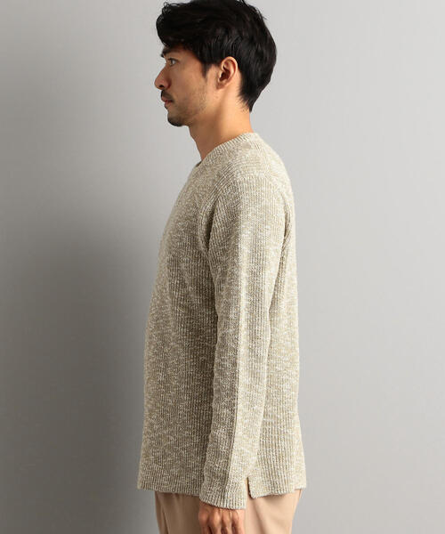 green label relaxing（グリーンレーベルリラクシング）の「SC マルチメランジ 畦 クルー ニット ◆（ニット/セーター・メンズ・ライトブルー/ナチュラル/オレンジ系その他・S/M/L）」の6枚目の写真