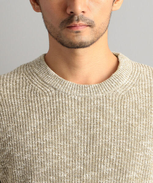 green label relaxing（グリーンレーベルリラクシング）の「SC マルチメランジ 畦 クルー ニット ◆（ニット/セーター・メンズ・ライトブルー/ナチュラル/オレンジ系その他・S/M/L）」の8枚目の写真