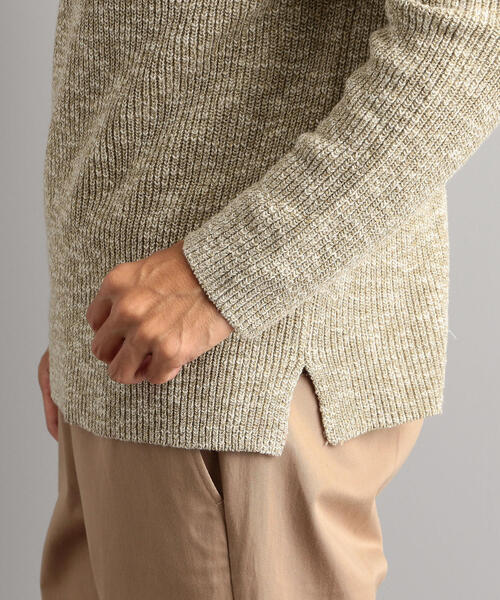 green label relaxing（グリーンレーベルリラクシング）の「SC マルチメランジ 畦 クルー ニット ◆（ニット/セーター・メンズ・ライトブルー/ナチュラル/オレンジ系その他・S/M/L）」の9枚目の写真