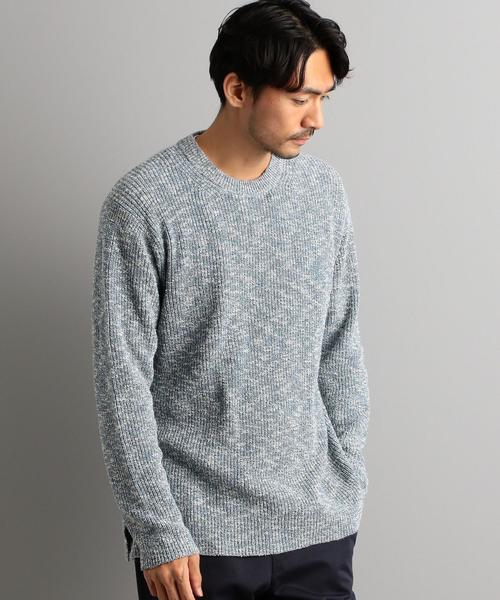 green label relaxing（グリーンレーベルリラクシング）の「SC マルチメランジ 畦 クルー ニット ◆（ニット/セーター・メンズ・ライトブルー/ナチュラル/オレンジ系その他・S/M/L）」の13枚目の写真