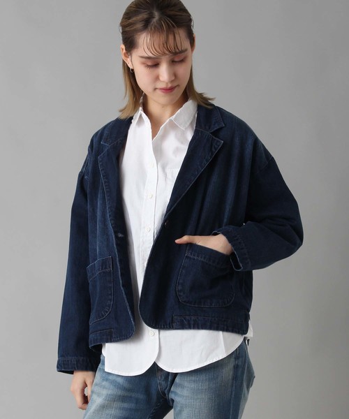 Burner（バーナー）の「【Nanea】インディゴ テーラーカラージャケット（テーラードジャケット・レディース・ブルー/ネイビー・FREE）」の4枚目の写真