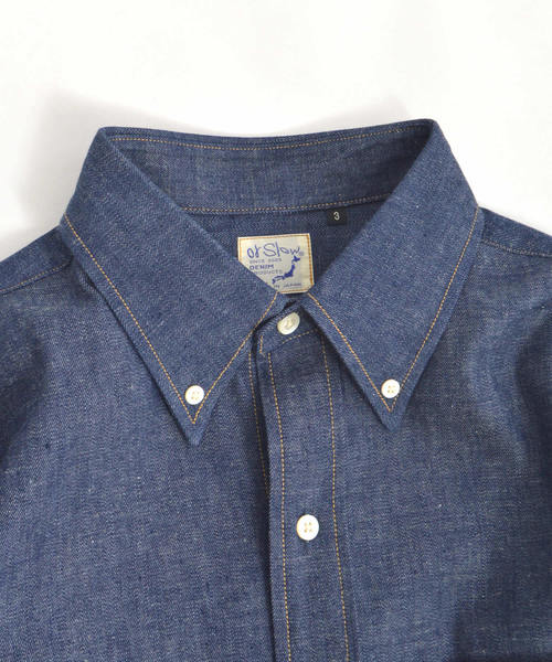 orSlow（オアスロウ）の「orSlow/オアスロウ MEN'S BUTTON DOWN SHIRTS（シャツ/ブラウス・メンズ・ホワイト/インディゴブルー・2/4/3）」の5枚目の写真