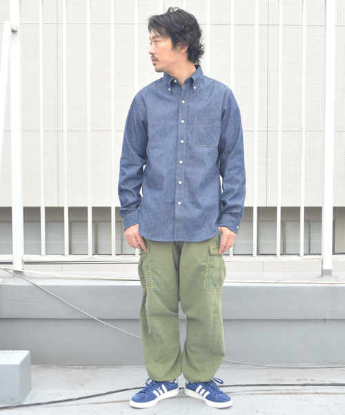 orSlow（オアスロウ）の「orSlow/オアスロウ MEN'S BUTTON DOWN SHIRTS（シャツ/ブラウス・メンズ・ホワイト/インディゴブルー・2/4/3）」の15枚目の写真