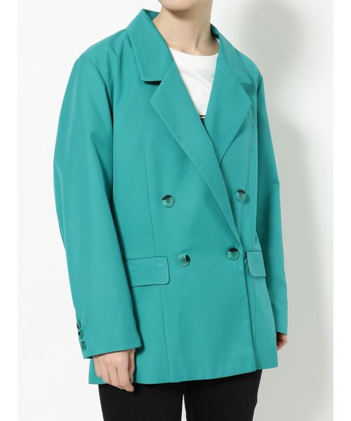 jouetie（ジュエティ）の「ダブルブレストジャケット（テーラードジャケット・レディース・レッド/オレンジ/グリーン・MEDIUM）」の4枚目の写真