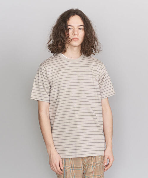 BEAUTY&YOUTH UNITED ARROWS(ビューティーアンドユースユナイテッドアローズ)の「BY ハイゲージ ピンボーダー Tシャツ(Tシャツ/カットソー・メンズ・ホワイト/ブラック/ベージュ・SMALL/MEDIUM/LARGE/X-LARGE)」の3枚目の写真