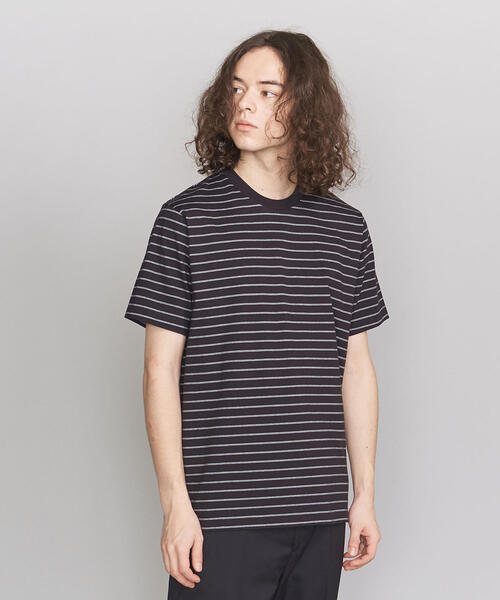 BEAUTY&YOUTH UNITED ARROWS(ビューティーアンドユースユナイテッドアローズ)の「BY ハイゲージ ピンボーダー Tシャツ(Tシャツ/カットソー・メンズ・ホワイト/ブラック/ベージュ・SMALL/MEDIUM/LARGE/X-LARGE)」の2枚目の写真
