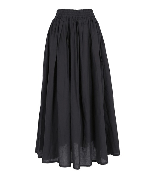 丈が選べる／やわらかコットンボイルフレアロングスカート（スカート