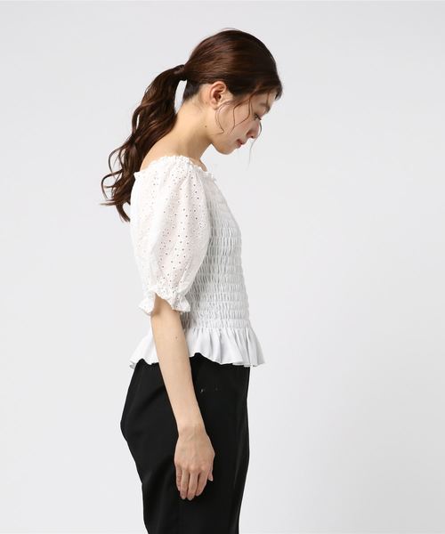 flower（フラワー）の「レインボーレースブラウス2（シャツ/ブラウス・レディース・ホワイト/ブラック/グリーン/イエロー・FREE）」の5枚目の写真