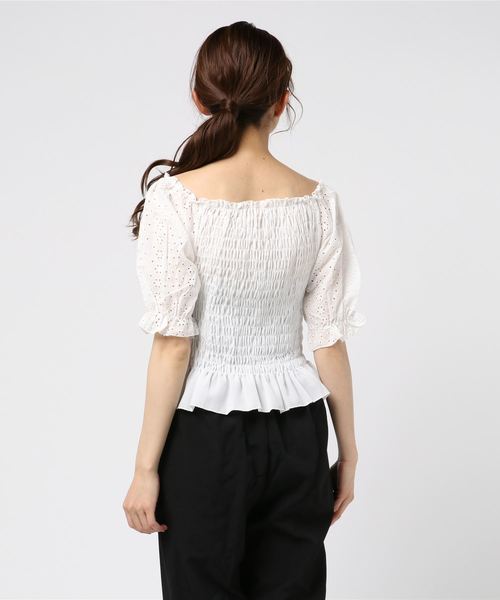 flower（フラワー）の「レインボーレースブラウス2（シャツ/ブラウス・レディース・ホワイト/ブラック/グリーン/イエロー・FREE）」の6枚目の写真