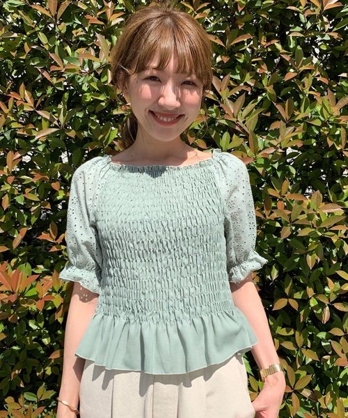 flower（フラワー）の「レインボーレースブラウス2（シャツ/ブラウス・レディース・ホワイト/ブラック/グリーン/イエロー・FREE）」の3枚目の写真