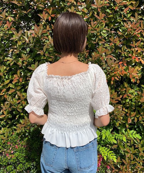 flower（フラワー）の「レインボーレースブラウス2（シャツ/ブラウス・レディース・ホワイト/ブラック/グリーン/イエロー・FREE）」の9枚目の写真