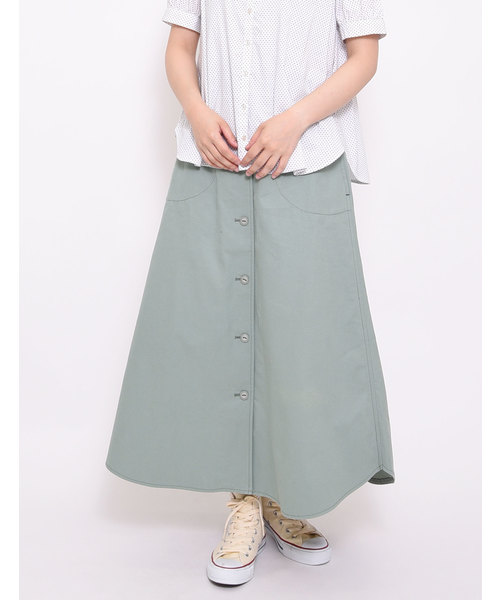 POU DOU DOU（プードゥドゥ）の「コットンツイルフロント釦スカート（スカート・レディース・ピンクベージュ/イエロー/ミント/ネイビー・3）」の2枚目の写真