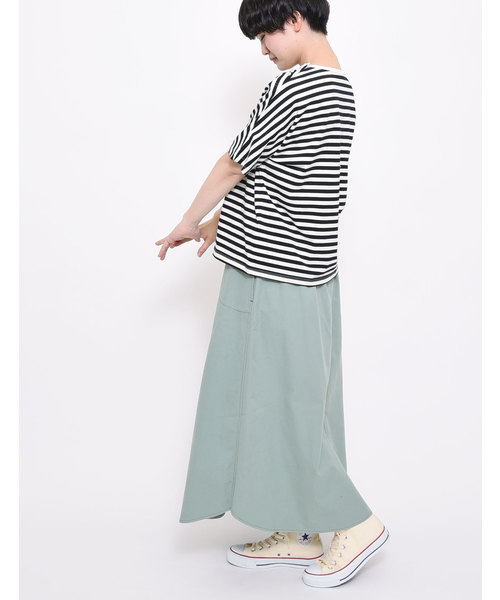 POU DOU DOU（プードゥドゥ）の「コットンツイルフロント釦スカート（スカート・レディース・ピンクベージュ/イエロー/ミント/ネイビー・3）」の19枚目の写真