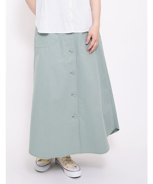 POU DOU DOU（プードゥドゥ）の「コットンツイルフロント釦スカート（スカート・レディース・ピンクベージュ/イエロー/ミント/ネイビー・3）」の15枚目の写真