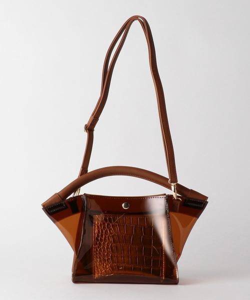 BEAUTY&YOUTH UNITED ARROWS（ビューティーアンドユースユナイテッドアローズ）の「BY PVC カーブハンドルショルダーバッグ -2WAY- о（ショルダーバッグ・レディース・ベージュ/ブラウン・FREE）」の5枚目の写真