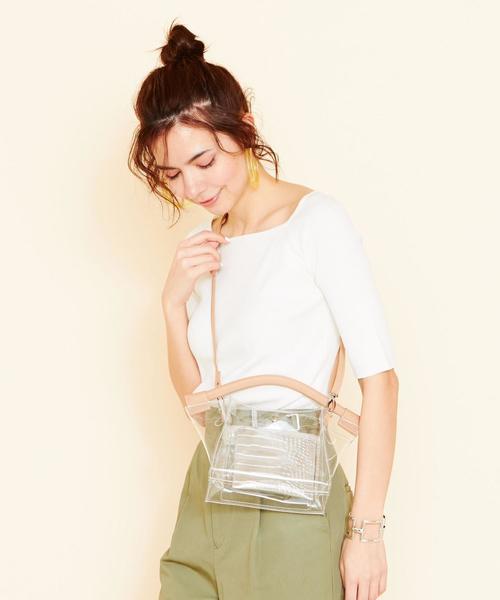 BEAUTY&YOUTH UNITED ARROWS（ビューティーアンドユースユナイテッドアローズ）の「BY PVC カーブハンドルショルダーバッグ -2WAY- о（ショルダーバッグ・レディース・ベージュ/ブラウン・FREE）」の22枚目の写真