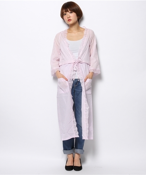 Kastane（カスタネ）の「【Kastane】2WAYレースガウン（シャツ/ブラウス・レディース・ネイビー/ラベンダー/アイボリー・FREE）」の4枚目の写真