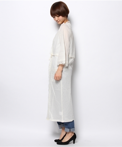 Kastane（カスタネ）の「【Kastane】2WAYレースガウン（シャツ/ブラウス・レディース・ネイビー/ラベンダー/アイボリー・FREE）」の6枚目の写真